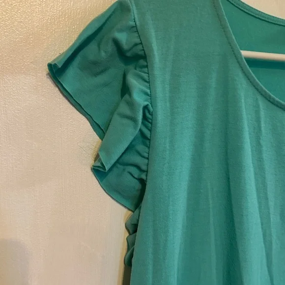 Zenana Outfitters Aqua Ruffle Tunic - Picture 4 of 5